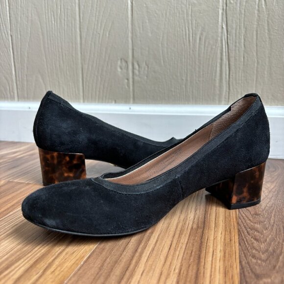 Vionic Suede Natalie Block Tortoise Heel Casual Shoe - Picture 3 of 13